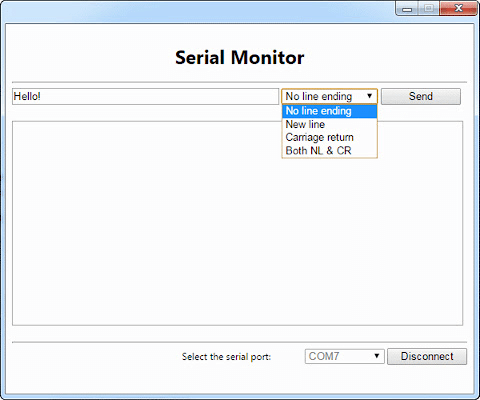 serial monitor - panel
