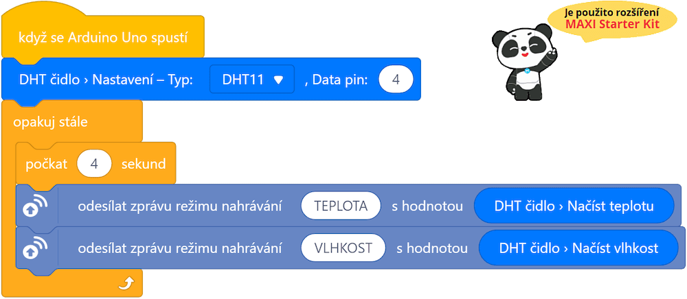 02-Panda a Medved hlasi udaje z DHT11 - Arduino - ver. 0