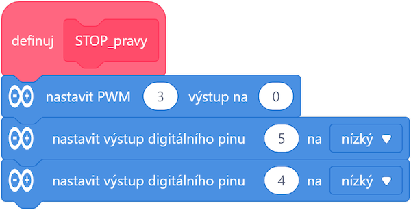 program v prostredi mBlock - podprogram 1P