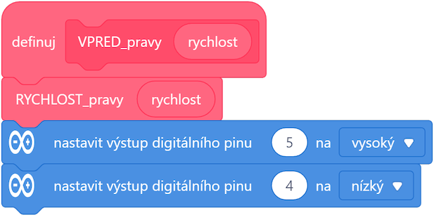 program v prostredi mBlock - podprogram 3P