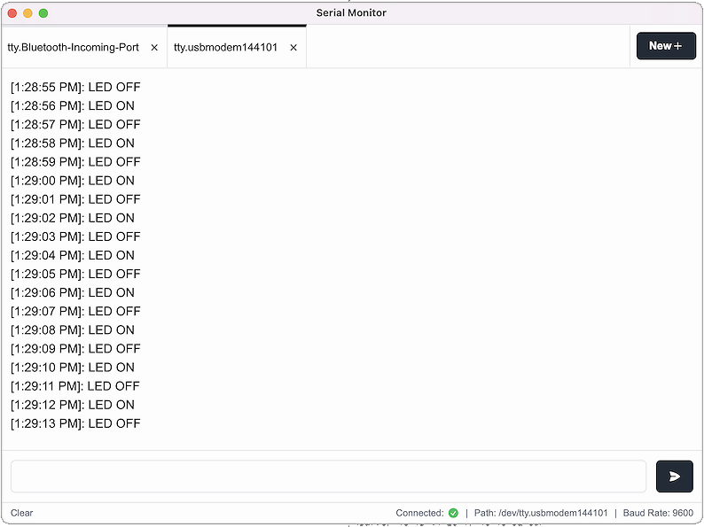 serial monitor MAC OS - panel